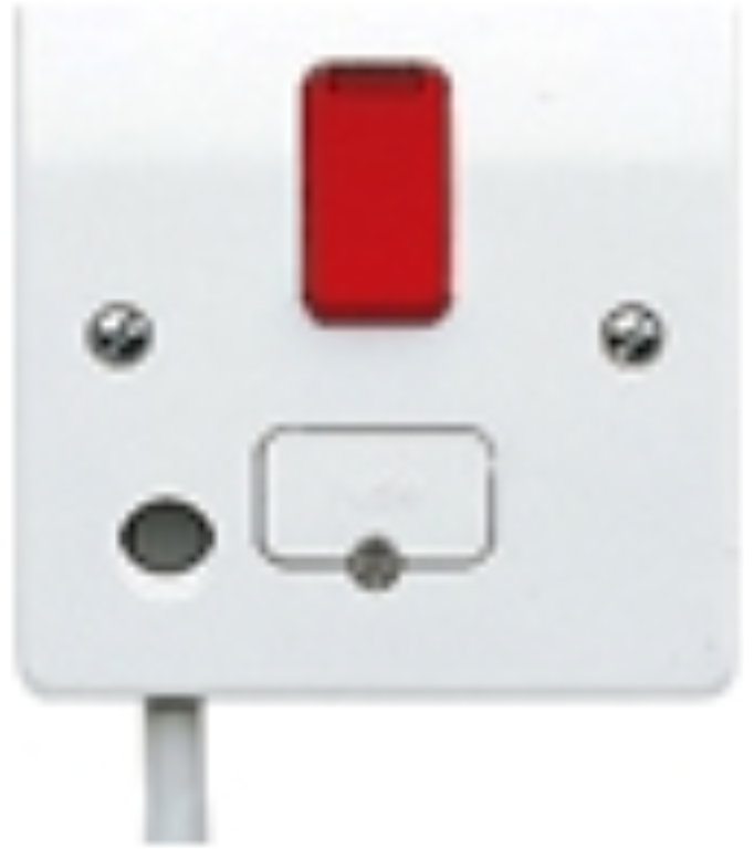 Connection Unit, DP Switched Fused c/w Neon & FO, Red Rocker