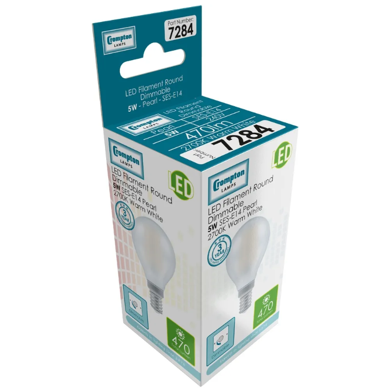 CROMPTON LED ROUND LAMP SES 5W W/W DIMM' - Image 2