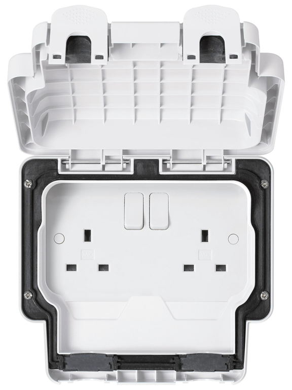 Socket, 2 Gang Switched DP IP66