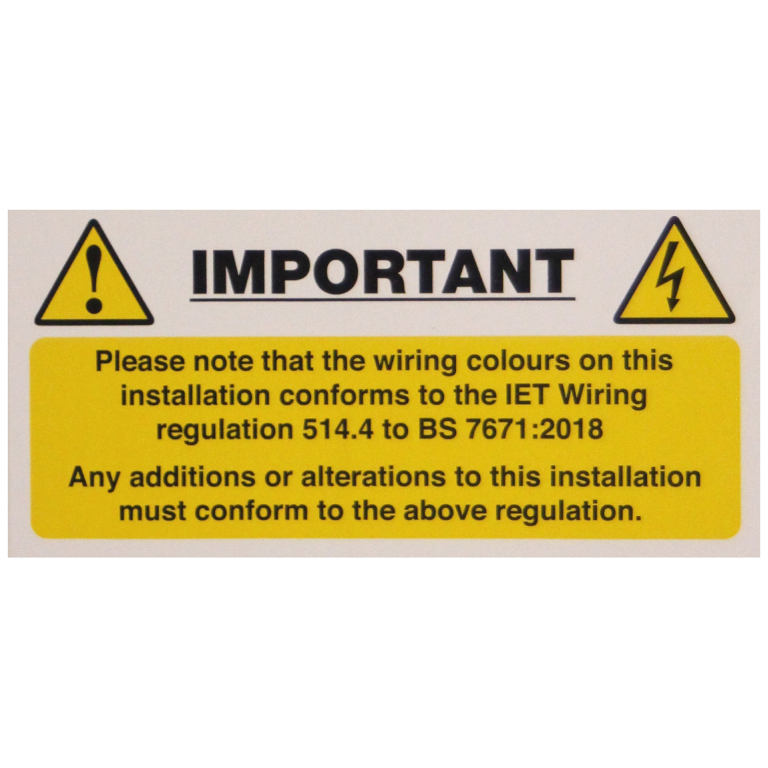 Label, Harmonised Cable Notice, Self Adhesive Vinyl Pack of 10