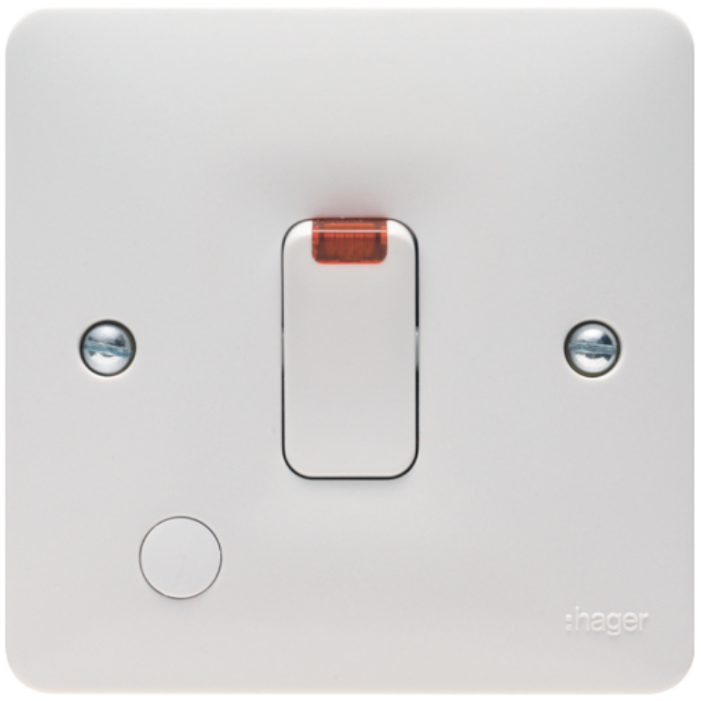 Control Switch, 1 Gang DP c/w Flex Outlet & LED