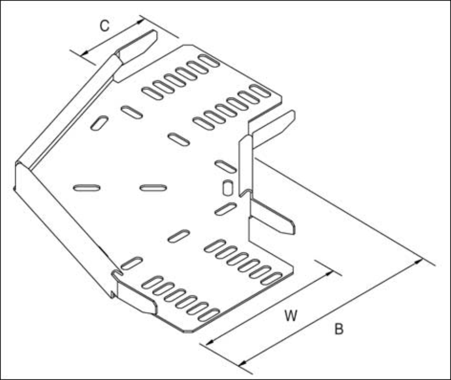 Bend, 45Deg Flat for Medium Duty Tray