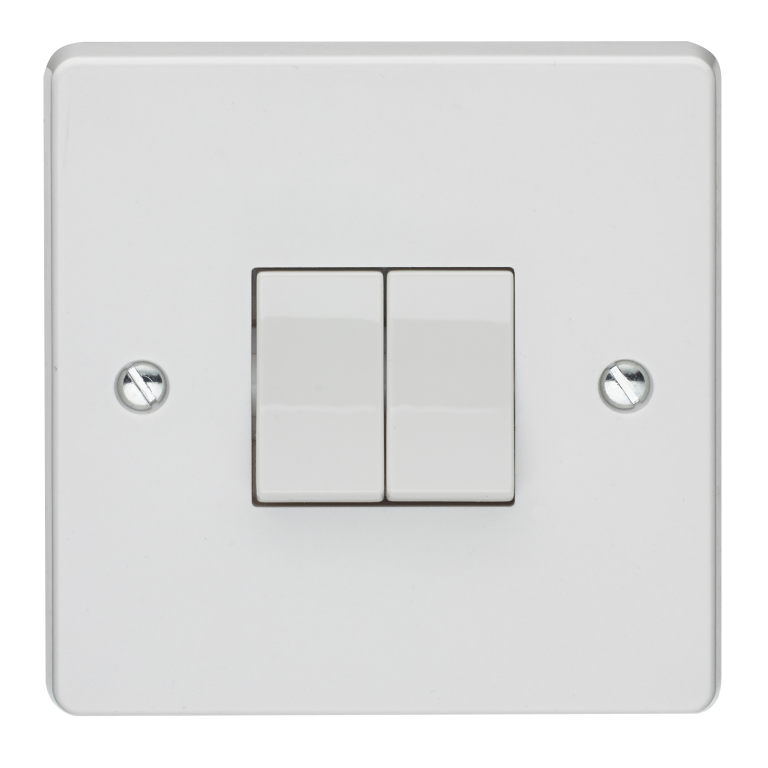 Plate Switch, 2 Gang 2 Way SP