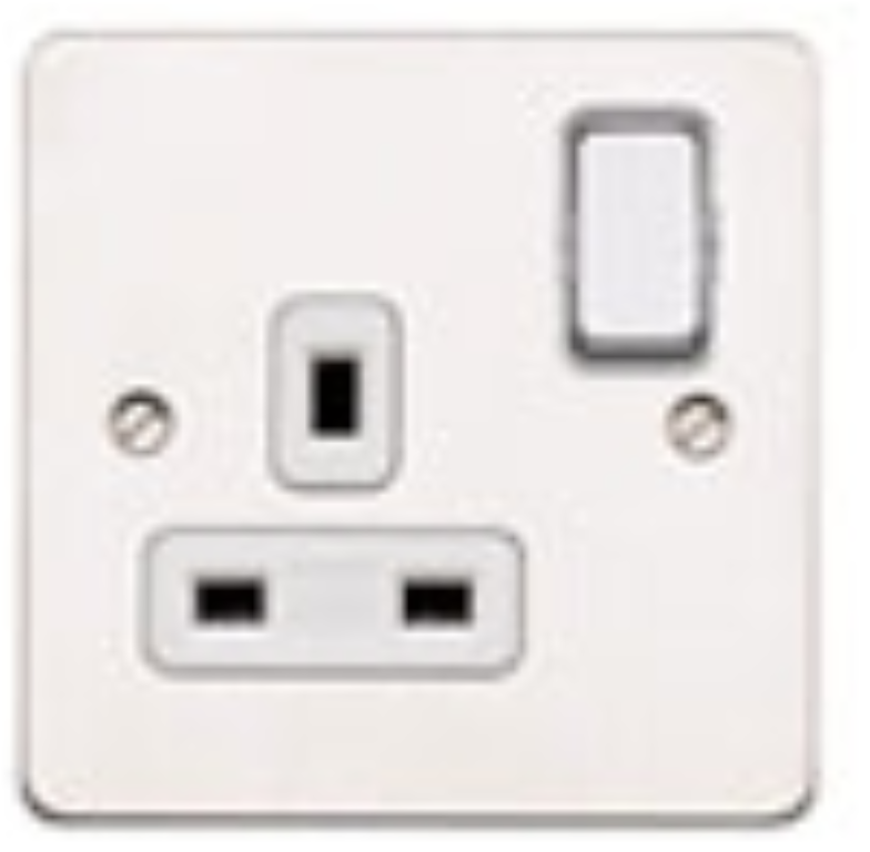 Socket, 1 Gang Switched DP Dual Earth, White Inserts