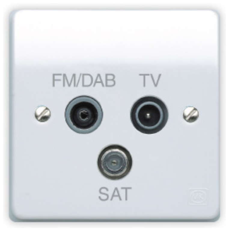 Socket, 1 Gang TV/FM DAB/Satel Triplexer