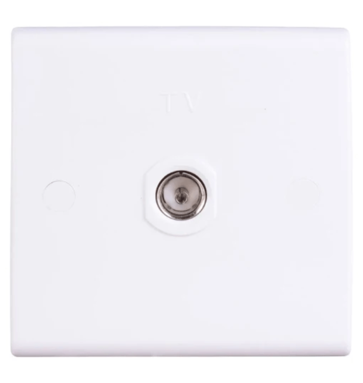 Socket, 1 Gang TV Coaxial Non-Isolated