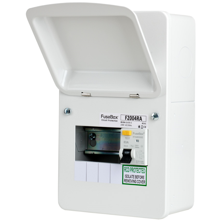 Consumer Unit, 4 Way RCD Type A, c/w 2x Blanks