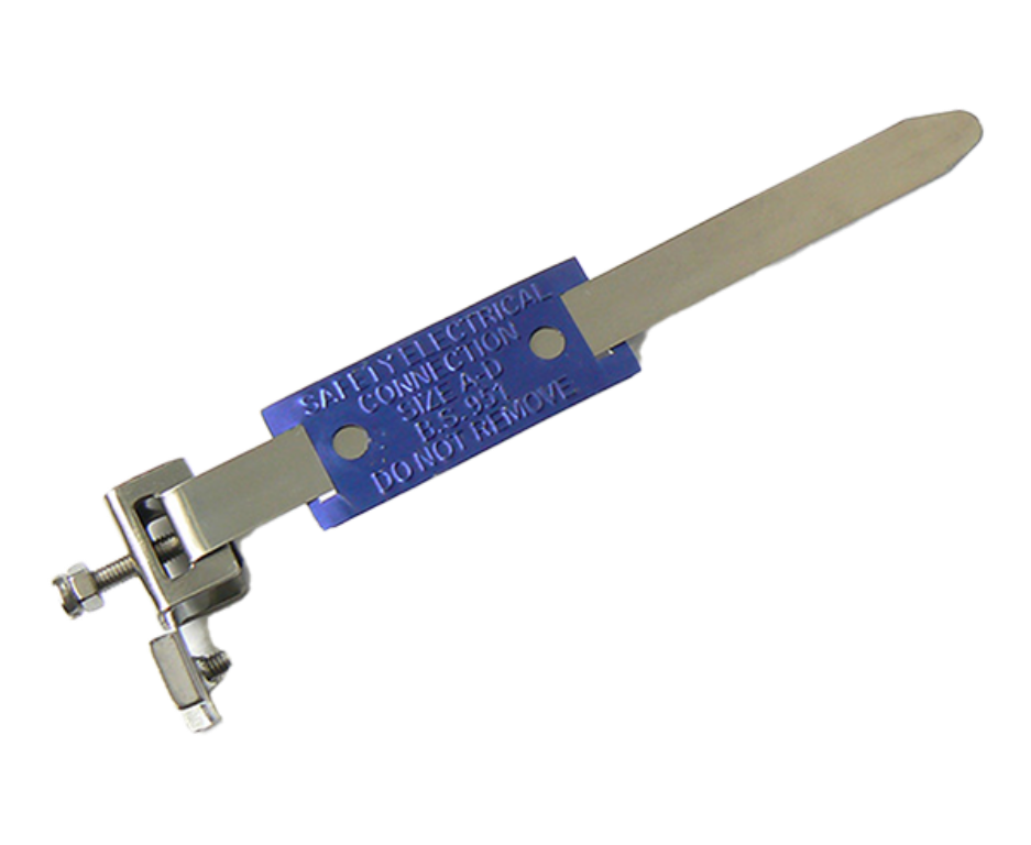 Earth Clamp, c/w Blue Safety Tag, for Corrosive & Humid Atmospheres