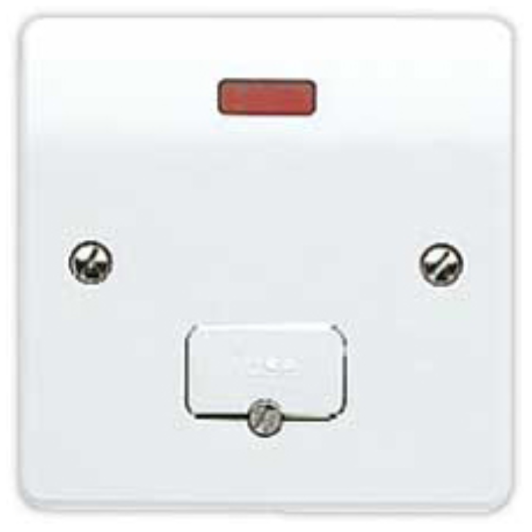 Connection Unit, Unswitched Fused with Neon, c/w Base Flex Outlet