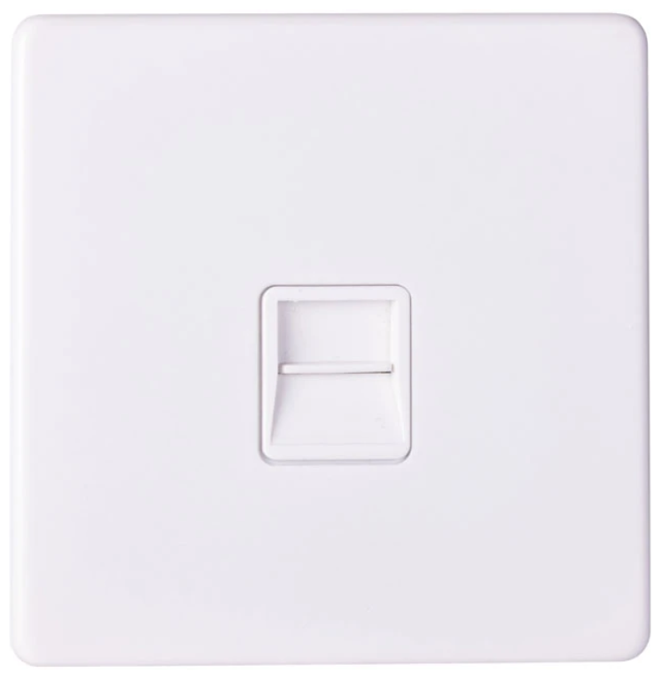 Socket, 1 Gang Telephone Secondary, c/w White Insert