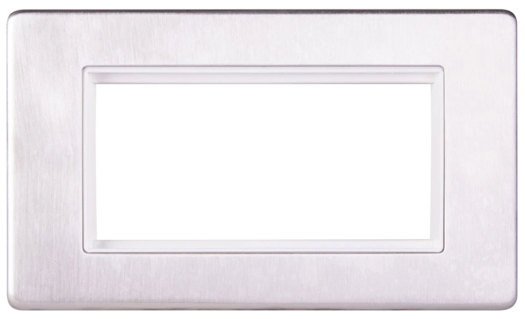Data Plate, 2 Gang 4 Module, c/w White Insert