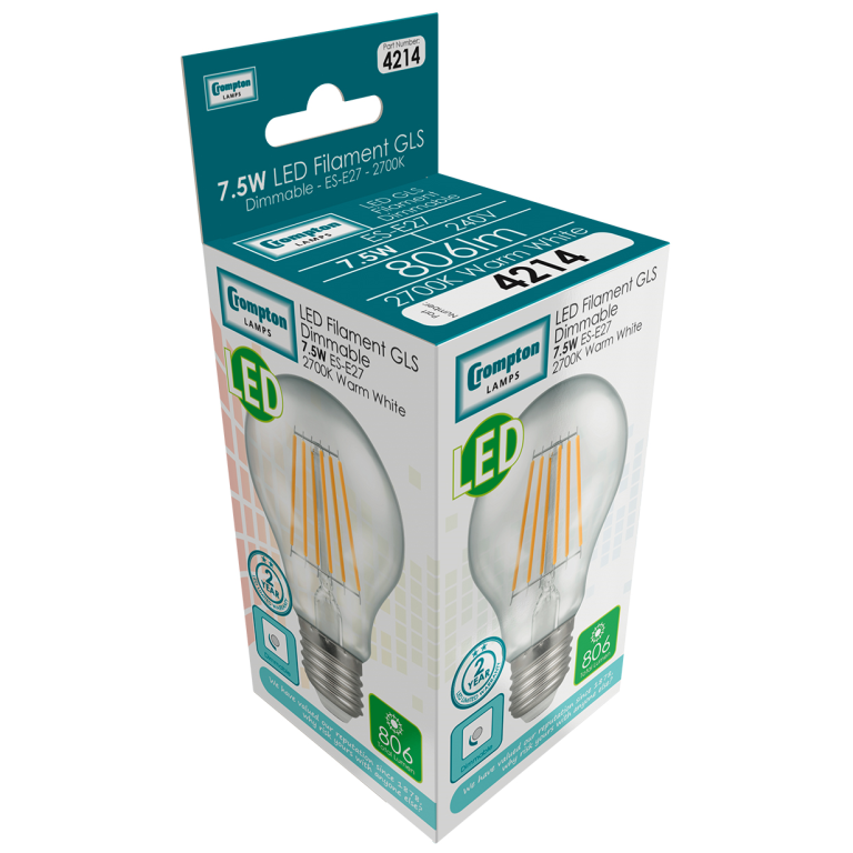 CROMPTON LED GLS ES 7.5W DIMM' - Image 2