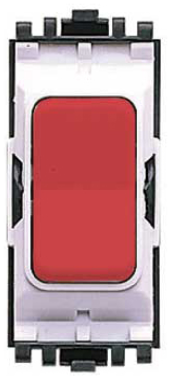 Grid Switch, 2 Way & Centre Off SP, Red Rocker