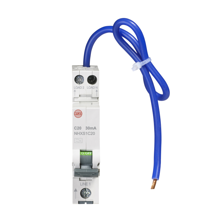 Wylex NHXS1C20 RCBO SP&N C 20A 30mA