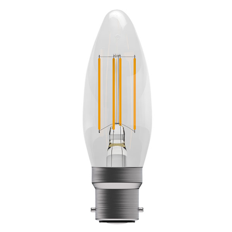Lamp, LED Filament B22 BC, Candle Dimmable Clear
