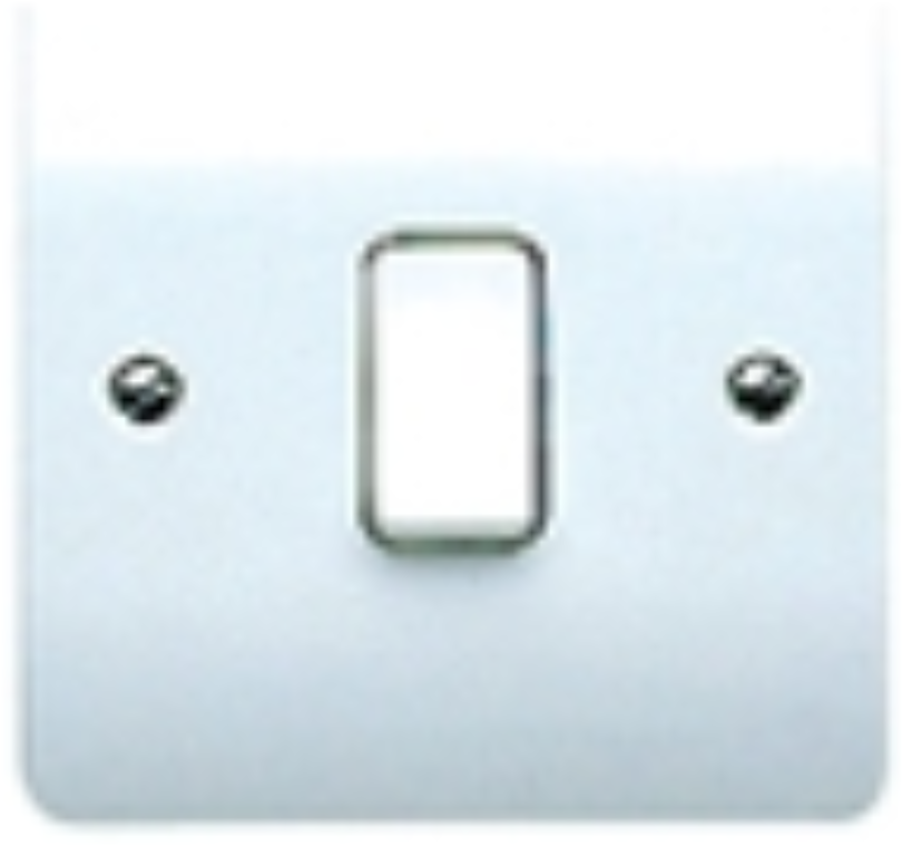 Plate Switch, 1 Gang 2 Way SP White Rocker