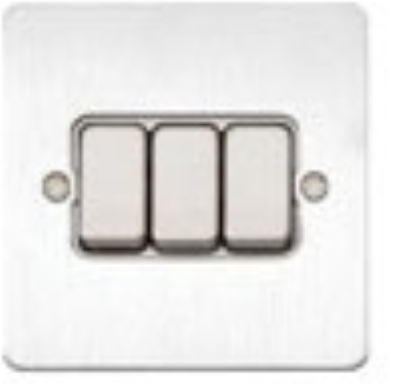 Switch, 3 Gang 2 Way SP, Black Insert