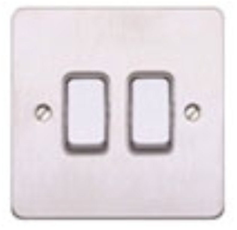 Switch, 2 Gang 2 Way SP, Black Inserts