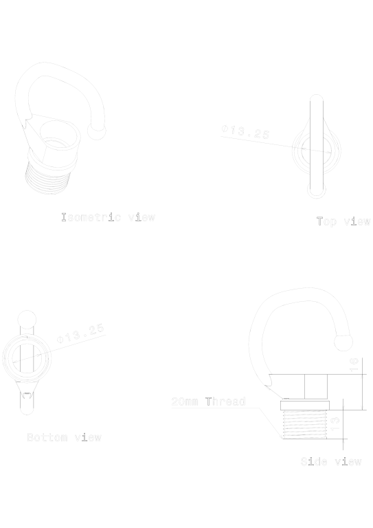 METPRO - MH1G 20MM GALV MALE HOOK - Image 2