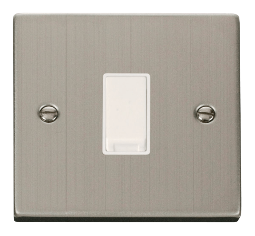 Plate Switch, 1 Gang 2 Way, White Insert Victorian