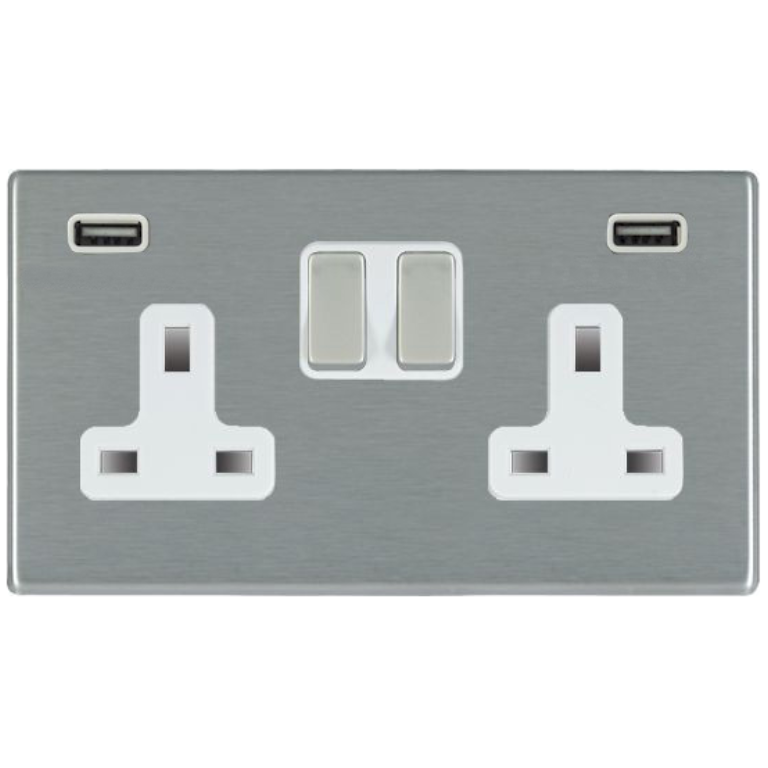 Hamln 74CSS2USBULTSS-W Socket USB 2G 13A