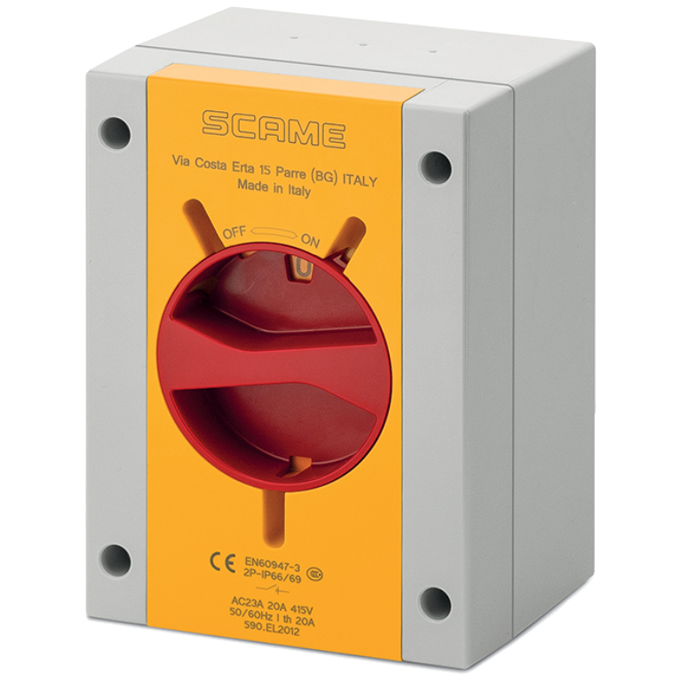 Isolator, TP+N Enclosed Emergency Switching, Surface IP65