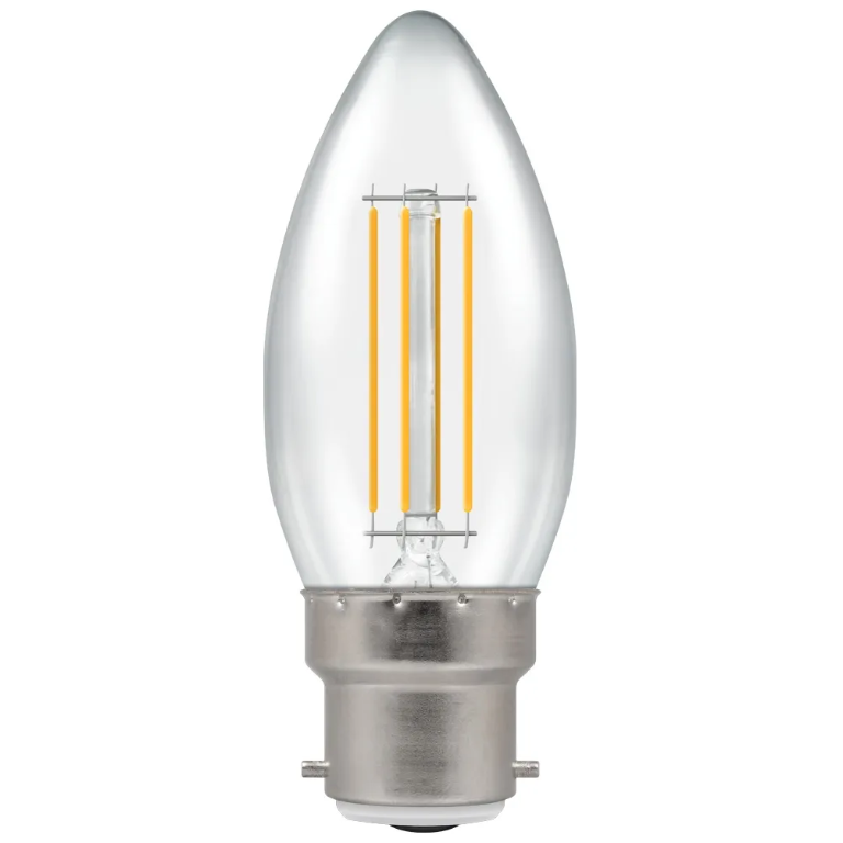 Crompton CLEAR LED Lamp Candle BC 5W W/W