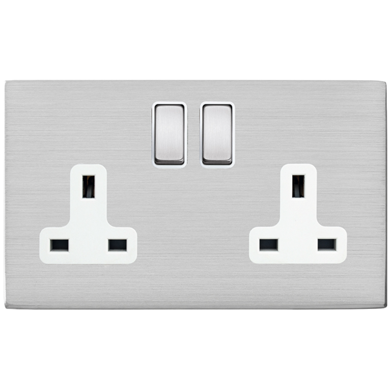 Hamln 7G24SS2SS-W Socket Swd 2G 13A