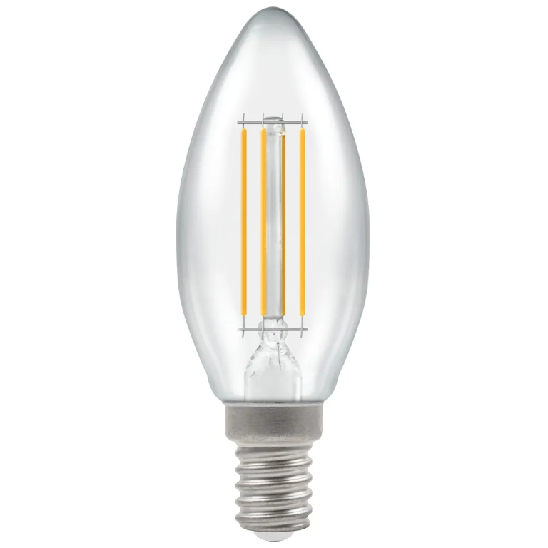 Crompton CLEAR LED Lamp Candle SES 5W W/W