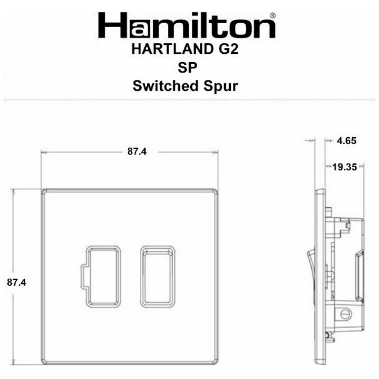 Hamln 7G24SPSS-B Conn Unit Fused 86x86mm - Image 3