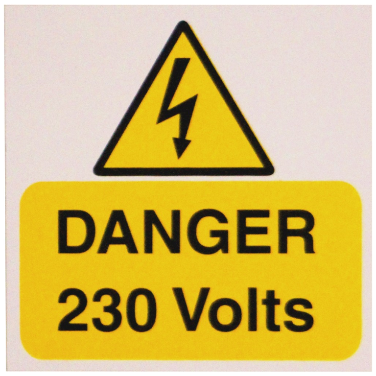 LABEL-DANGER 230V 75×75