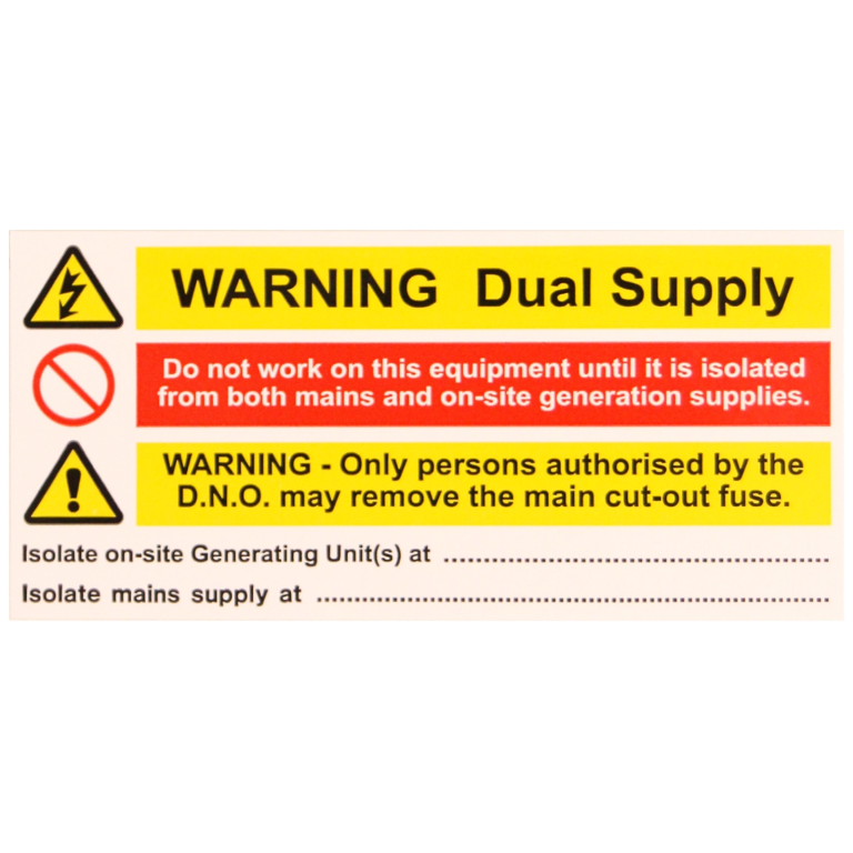 Ind Signs IS8110SA Dual Supply Notice