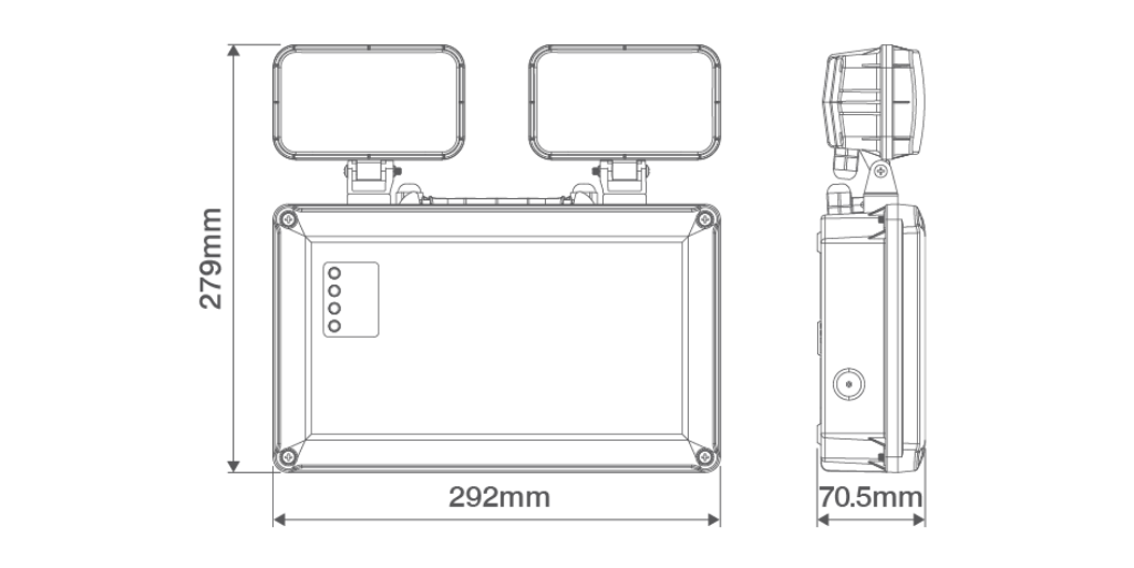 Ovia Emergency LED NM Twin Spot 2x3W IP65 - Image 2