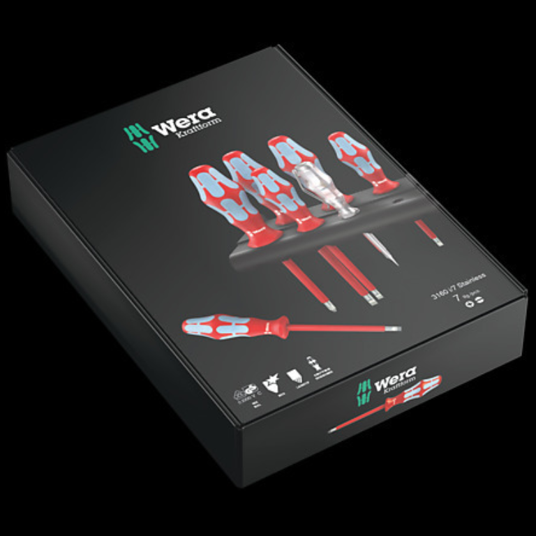 Screwdriver, 3165 i/6 6 Piece Set 2x3165i PZ VDE, 4×3160 i VDE Slotted