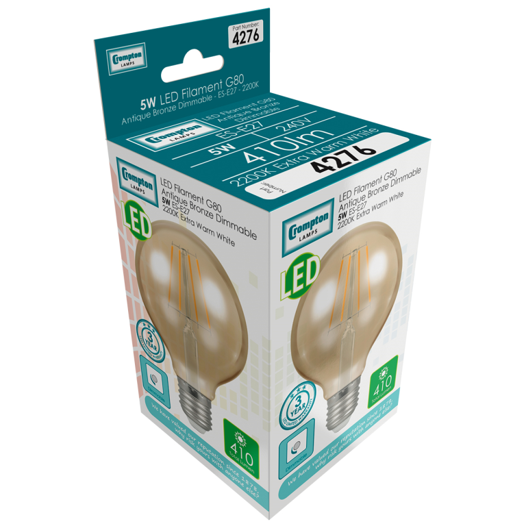 CROMPTON LED G80 ES 5W DIMM' - Image 2