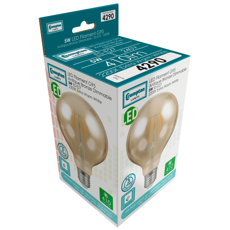 CROMPTON LED G95 ES 5W DIMM' - Image 2
